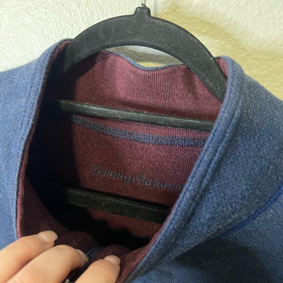 Tommy Bahama Navy Blue 1/4 Zip Pullover Sweatshirt Size XL - Picture 3 of 5